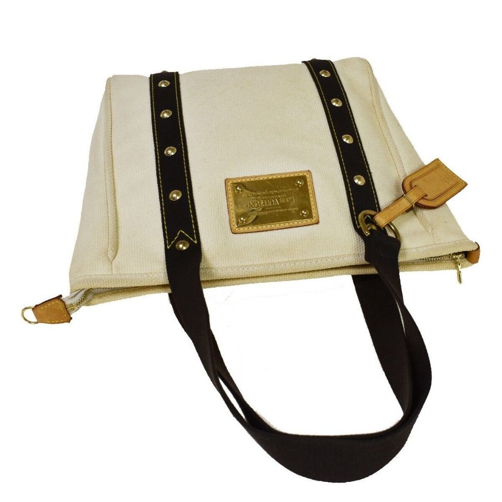 LOUIS VUITTON Cabas MM Tote Shoulder Bag Antigua Canvas Ivory M40036 65JH406 - Picture 6 of 16